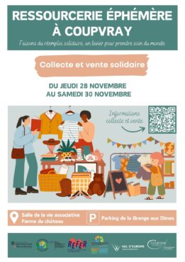 RESSOURCERIE EPHEMERE A COUPVRAY - JEUDI 28 AU SAMEDI 30 NOVEMBRE