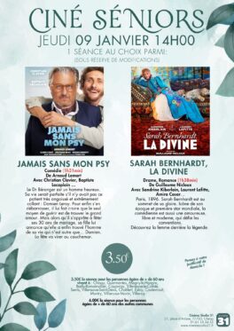 CINÉ SENIOR – JEUDI 09 JANVIER 2025