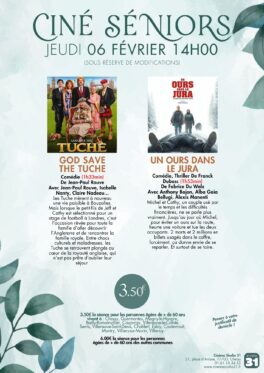 CINÉ SENIOR – JEUDI 06 FÉVRIER 2025