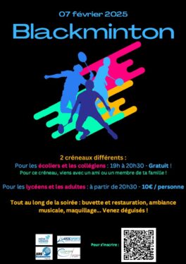 PARTICIPEZ À LA SOIRÉE BLACKMINTON !