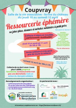 RESSOURCERIE EPHEMERE : JEUDI 10 AU SAMEDI 12 AVRIL
