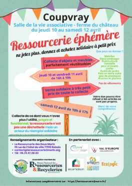 RESSOURCERIE EPHEMERE : JEUDI 10 AU SAMEDI 12 AVRIL
