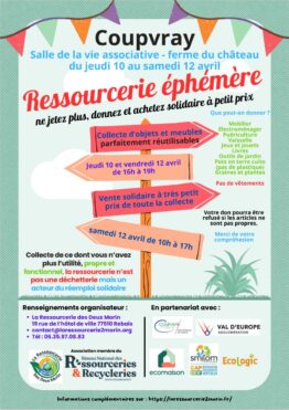 RESSOURCERIE EPHEMERE : JEUDI 10 AU SAMEDI 12 AVRIL