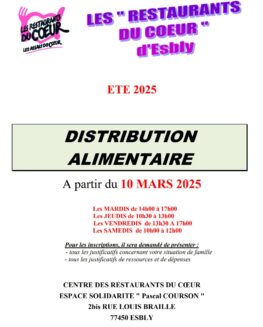 DISTRIBUTION ALIMENTAIRE LES RESTOS DU COEUR