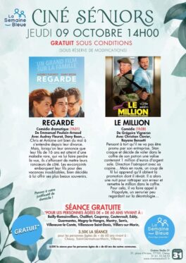 CINE SENIORS :  SEANCE DU 09 OCTOBRE