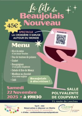 LA FÊTE DU BEAUJOLAIS NOUBEAU REVIENT A COUPVRAY