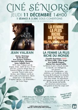 CINÉ SENIORS - JEUDI 11 DÉCEMBRE