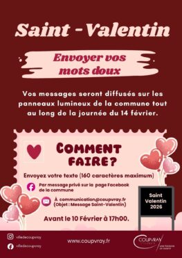BIENTÔT LA SAINT-VALENTIN - ENVOYEZ VOS MOTS DOUX !