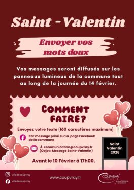 BIENTÔT LA SAINT-VALENTIN - ENVOYEZ VOS MOTS DOUX !