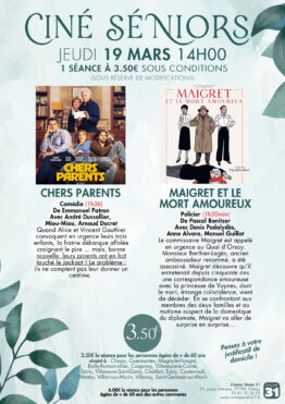 CINE SENIORS :  SEANCE DU 19 MARS 2026