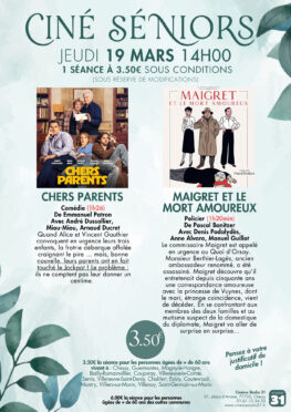 CINE SENIORS :  SEANCE DU 19 MARS 2026