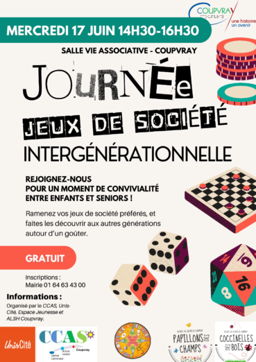JEUX DE SOCIÉTÉ INTERGÉNÉRATIONNELS – MERCREDI 17 JUIN