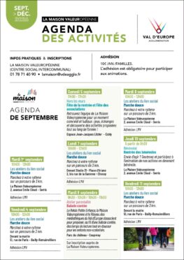 ANIMATIONS : DÉCOUVREZ L’AGENDA DE LA MAISON VALEUROPÉENNE